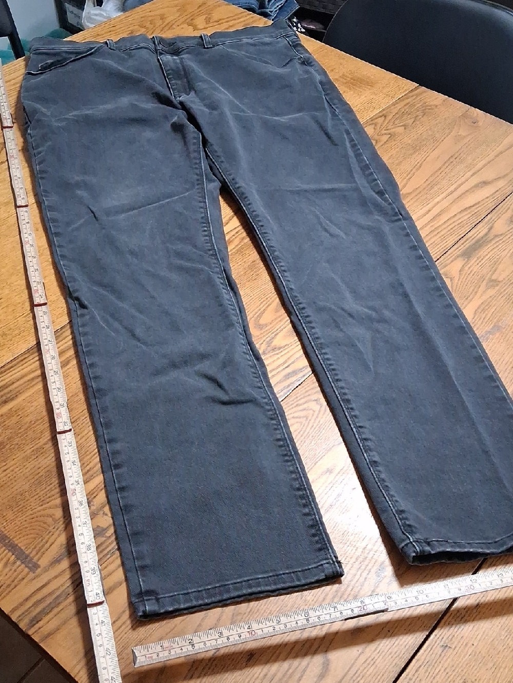 MOTT & BOW Jeans Womens 36 X 32 BLACK Faded SLIM Preowned  Denim Used Pants